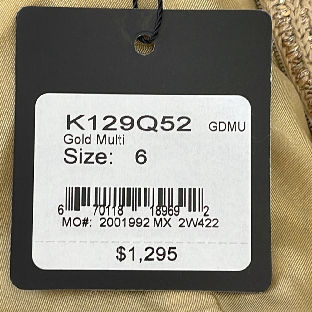 St. John gold sleeveless sheath dress with sequin accents - NWT - 6 - Picture 11 of 11